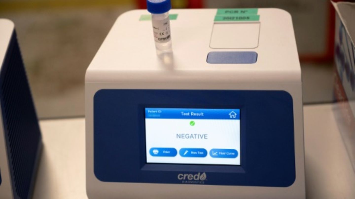 Anzeige des Ergebnisses eines Corona-PCR-Tests